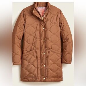 J. Crew Signature Brown Puffer Jacket with Wave Quilting SP